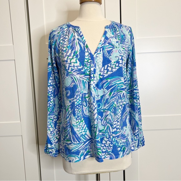 Lilly Pulitzer Tops - Lilly Pulitzer Meg Top Canopy Chaos Small